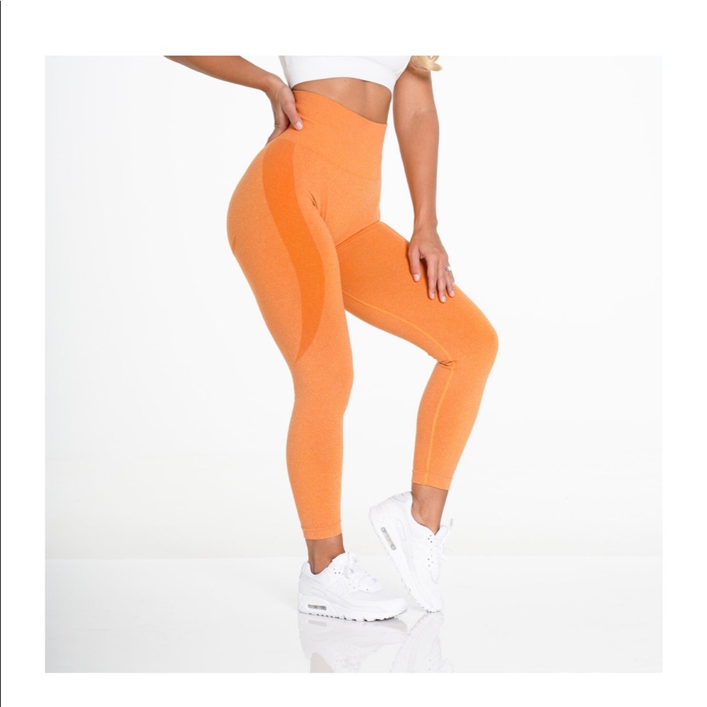 NVGTN Sunset Orange Contour Seamless Leggings